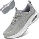 ZYEN Wide Toe Box Shoes Women Air Cushion Road Running Shoes Extra Wide Width Breathable Sneakers Arch Support Tennis Lightweight Gym Athletic Walking Sneakers 8811 Grey, 36