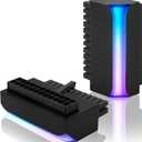 ATX 24-pin 90 Degree Power Connector 5V 3 Pin ARGB Rainbow Female to Male Power Supply/Power Adapter for Computer Motherboard