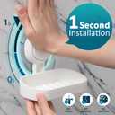TAILI Soap Holder Soap Dish for Shower, Suction Cup Soap Holder for Shower Wall, Bathroom Accessories, Removable Strong Hold Soap Saver, Drill Free, White 2 Set