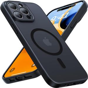 Faiono Magnetic for iPhone 15 Pro Max Case [Full Camera Protection][Military-Grade Protection][Compatible with MagSafe] Shockproof Protective Slim Phone Case for iPhone 15 Pro Max, Black