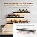 47IN Wall Mounted Wine Rack with LED Lights，Gold, 47IN/120CM