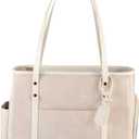 Fashion Dog Carrier Purse, Premium Leather Cat Carrier Bag, Airline Approved Soft Sided Pet Travel Tote Bag with Pockets Beige