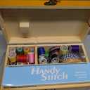 Handheld Sewing Machine with Exquisite Wooden Storage Box & 142-Piece Sewing Kit - Electric Switch, Dual Power Supply, Assorted Needles, Threads, Heavy Duty Scissors - Meets All Household Sewing Needs