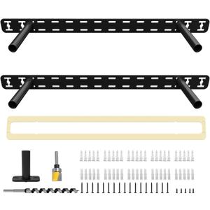 2pcs Floating Shelf Hardware Heavy Duty Hidden Shelf Brackets Support,Wall Mounting Invisible Floating Shelves Bracket with Jig (16" x 6" x 1.5" with Tools)