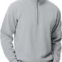 THE GYM PEOPLE Men's Half Zip Fleece Pullover Sweatshirts Midweight Mock Neck Workout Sweat Tops (Gray, S)