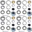 4 Sets 25580 15123 Trailer Axle Hub Bearings Kit for 5200-6000 lbs Trailer #D42 Tapered Spindle with 21333TB Grease Seals, 2.44'' Dust Caps,Rubber Plugs, Cotter Pins,Spindle Nuts and Washers