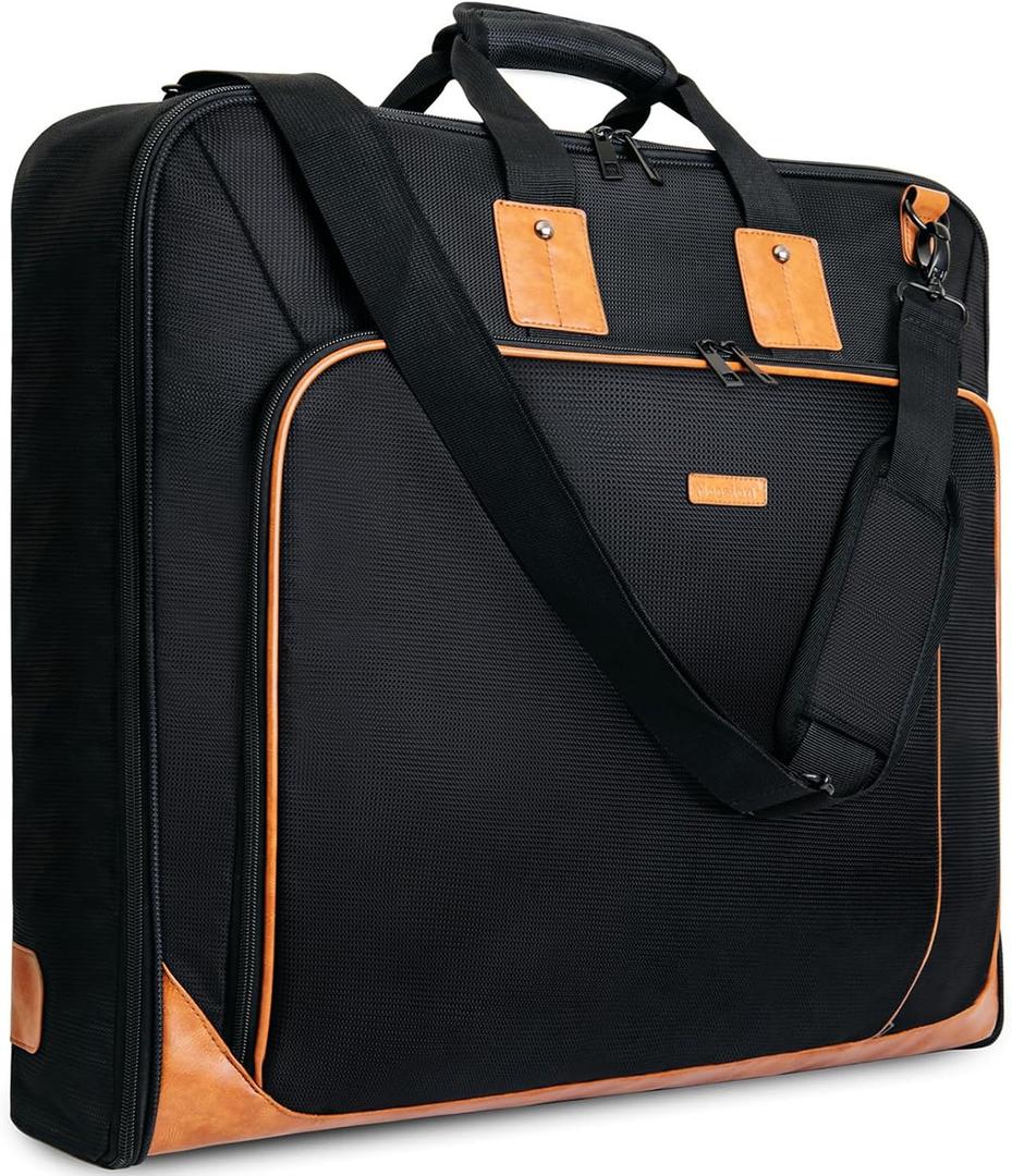 Noozion Garment Bag for Travel, Large Carry On Suit Bag for Business Up to 3 Suits, Wrinkle Free Garment Bag for Hanging Clothes with Shoulder Strap, Laptop Compartment, and Wet-Dry Pocket