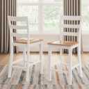 Signature Design by Ashley Gesthaven Solid Wood Frame Counter Height Barstool, Set of 2, White/Natural