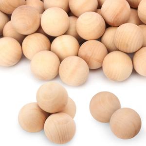 50 Pack Wooden Balls for Crafts - 1.5 Inch Multipurpose Unfinished Round Wood Spheres, DIY Decorative Crafting Balls, Suitable for Art Projects and Home Decoration
