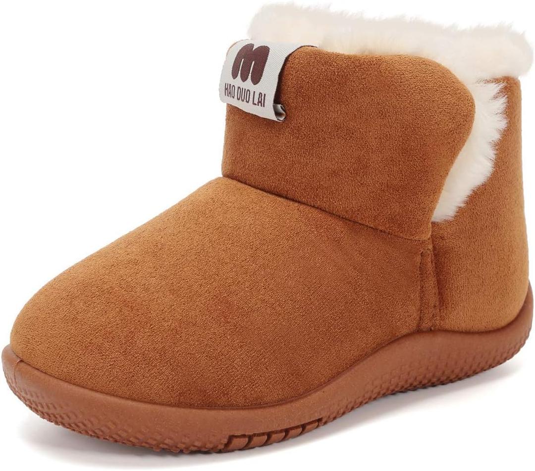 Winter Boot for Toddler Girls and Boys Little Kids (Brown)