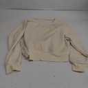 FMCHICO Backless Top for Women Crop Oversized Crewneck Pullovers Casual Loose Long Sleeve Shirts Running Y2k Yoga Outfits M