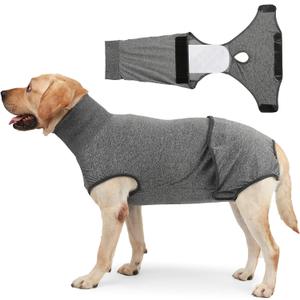 HEYWEAN Full Body Dog Diaper with a Puppy Nappies Physiological Dog Surgery Recovery Suit for Male Female Dogs (Gray, L)