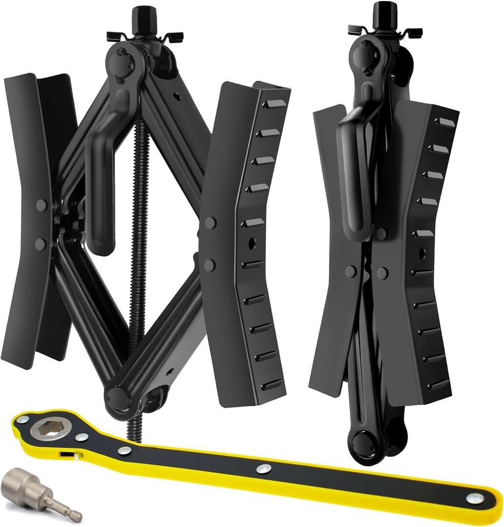 Camper RV Wheel Chock Stabilizer, Heavy Duty Tire Locking Chock RV Camper Accessories with Wrench, Anti-Move X Shape Wheel Chocks for Travel Trailers - Pair Camper RV Wheel Chock Stabilizer, Heavy Duty Tire Locking Chock RV Camper Accessories with Wrench, Anti-Move X Shape Wheel Chocks for Travel Trailers - Pair