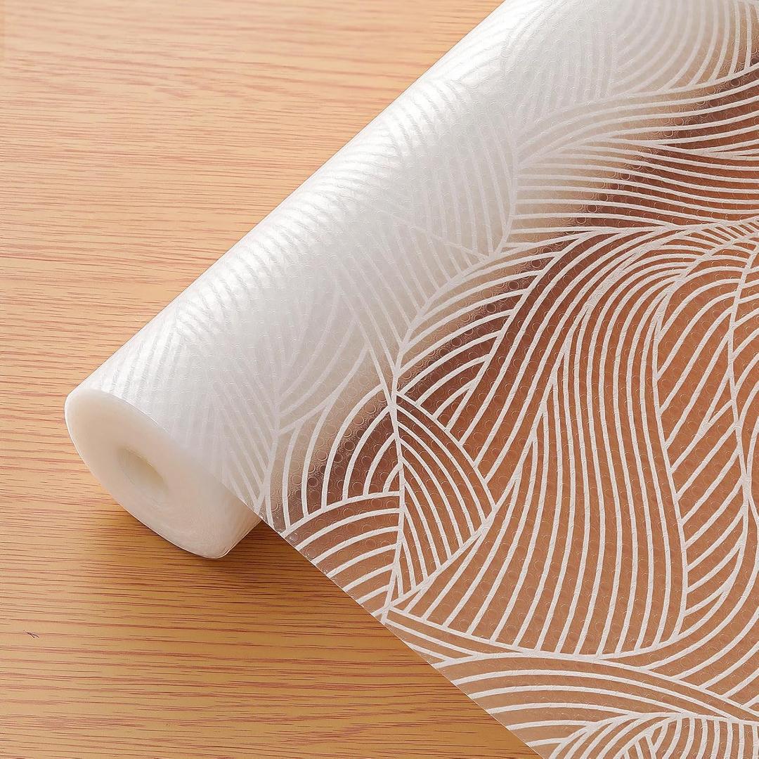 Cooyes Shelf Liner, Non-Adhesive Waterproof Drawer Liner, Durable Easy-to-Cut EVA Shelf Paper for Kitchen Cabinets, Refrigerator, Cupboard, and Dresser 11.8" W x 118" L