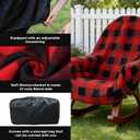 Reversible Double Sided Chair Blanket for Adults, Waterproof Cozy Sherpa Camping Blanket All-Season Use Folding Outdoor Chair Covers for Patio, Bonfire, Pool & Adirondack Chair (Includes Carry Bag)