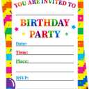 30 Pack Birthday Party Invitations for Kids Boys Girls  5"x7" Rainbow Birthday Invitation Cards Birthday Party Invite Cards for Teens Birthday Party Supplies (Multi)