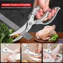 MAD SHARK Heavy Duty Poultry Shears, Kitchen Shears with Non-Slip Handle & Safety Lock, All Purpose Kitchen Scissors for Chicken, Meat Cutting, Turkey, Fish, Vegetables, Spring Loaded, Dishwasher Safe