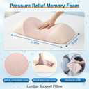 Lumbar Support Pillow for Sleeping,Premium Memory Foam Lower Back Pain Relief Bed Rest Support Pillows for Car Bed,Couch,Waist Support Care Cushion,Sleep Lumbar Pillow (Light Pink)