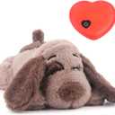 BEVERLYSHARK Beverly Shark Puppy Heartbeat Toy Dog Anxiety Relief Calming Aid Puppy Heartbeat Stuffed Animal Behavioral Training Sleep Aid Comfort Soother Plush Toy for Puppies Cats (Brown)