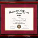 11x14 Diploma Degree Frame with Red Mat or Display 15x18 Certificates without Mat,Solid Wood,Cherry Finish with Intricate Black Rope Detail,UV Protection Acrylic, 15x18 for 11x14 with Mat