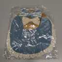 Baby Girl Gift Set, Muslin BoHo Bib with Lace and Matching Bows, Absorbent Cotton Adjustable Bib for Newborn Infant Toddler (Dusty Blue)