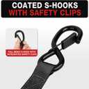 Retractable Ratchet Straps with Soft Loops (4 Pack)-(1,500lb Break Strength)-1 Inch x 12 Feet Heavy Duty Auto Self Retracting Tie Down Strap for Truck, Cargo Trailer, Motorcycle, Rad & More