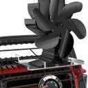 HIDALIFE Wood Stove Fan for Heater, Heat Powered Fireplace 6 Blades Fan with Bracket Compatible for Heater,Thermal Tent Heater Fan for Camping Propane Heater with Magnetic Thermometer