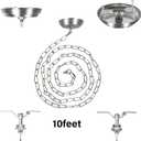 10 Feet Heavy Duty Silver Chain with 5" Light Canopy Kit for Chandelier, Swag Light Kit Light Fixture Mounting Bracket for Hanging Light,L0020