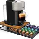 Sedegn Coffee Pod Holder Drawer Organizer Vertuo Capsules Storage Organizer with Sliding Drawer Compatible For Nespresso Vertuo Pods, Holds up to 56 Small or 28 Big Vertuo Pods Rustic Brown