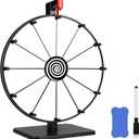 Pionites 12 Inch 12 Slots Prize Wheel Tabletop Fortune Spin with Dry Erase Marker and Eraser for Engaging Home Parties, Trade Show, Carnival Events (12''12Slots White)