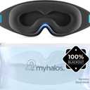 MyHalos Sleep Mask - Eye Masks for Sleep - 100% Blackout Sleeping Mask for Women, Men & Side Sleepers - 3D Sleeping Eye Mask for Zero Pressure - Award Winning Design, Eyelash Friendly & Breathable