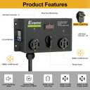 Exqutoo Manual Splitter Switch, NEMA14-30P to 14-30R &14-50R Knob Selection Charging Switch with Breaker, Ideal for EVs, Ovens, Dishwashers, 120/240VAC