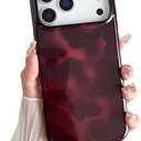 Sayoaho Compatible with iPhone 17 Pro Max Case, Chic Amber Tortoise Shell Brown Print Leopard, Soft TPU and Hard Back Shockproof Phone Case for iPhone 17 Pro Max 6.9 inch, Color B