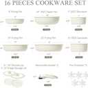 CAROTE 16pcs Pots and Pans Set, Nonstick Cookware Set Detachable Handle, Induction Kitchen Cookware Sets Non Stick with Removable Handle, RV Cookware Set, Oven Safe, Frying Pan Set