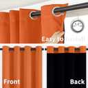 BGment Thermal Insulated 100% Blackout Curtains 63 Inch Length 2 Panels, Total Light Blocking Curtains for Bedroom, Grommet Window Drapes with Thick Black Liner, 52 Inch Wide Each Panel, Burnt Orange