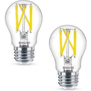 Philips LED Clear Ultra Definition Dimmable A15 Light Bulb - Pack of 2 - Eye Comfort Flicker Free - 6.6W = 60W - 750 Lumen - Daylight (5000K) - E26 Base - Indoor - Title 20