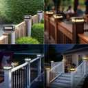 Solar Post Cap Lights Outdoor 12 Packs for 4x4 5x5 Vinyl/Wooden Posts, Waterproof Solar Powered Fence Post Light with Warm/Cool Lighting, Black 16LEDs Deck Cap Light for Garden, Patio, Porch