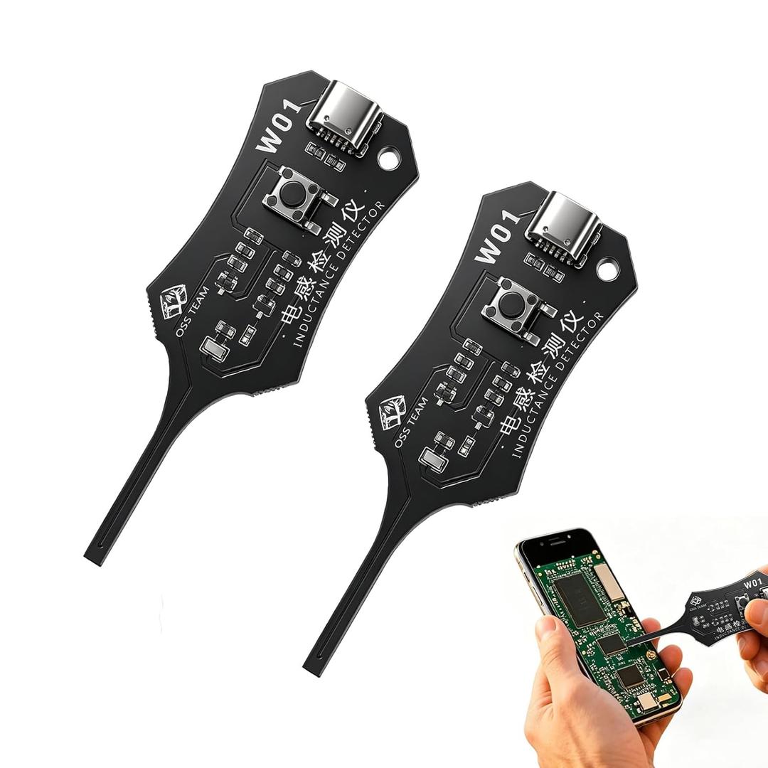 2Pcs Inductance Tester, Type-C Powered High Precision Mainboard Coil Testing Tool, Quick Fault Check Inductor Tester for Mobile Phone Electronic Components