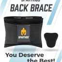 Sparthos Back Brace for Lower Back Pain - SIZE X-LARGE: Fits 52"-59" Waist (Measure at Navel - See Sizing Chart)  Relief from Sciatica, Herniated Disc - Support Belt with Lumbar Pad - Men & Women (Black)