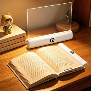 Flat LED Book Light Rechargeable Portable Reading Lamp with 3 Color Temperatures Stepless Dimming Eye Protection Night Reading Light for Bed and Travel (White)