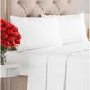 Queen Size 4 Piece Sheet Set - Comfy Breathable & Cooling Bed Sheets Set - Hotel Luxury Bedding for Women, Men, Kids & Teens - Deep Pockets, Easy Secure Fit, Soft and Wrinkle Free - Oeko-Tex - White (01 - White)