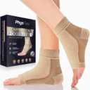 Compression Socks 20-30mmHg for Plantar Fasciitis, Achilles Tendonitis Relief - Ankle Compression Sleeve for Heel Spurs, Foot Swelling & Fatigue - Arch Support Brace for Everyday Use (Pair of 1) (Large, Beige)