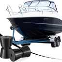 Silipull 2 Pcs Boat Trailer Roller Black Rubber Shaft Keel Robust Rubber Bow Roller Heavy Duty Boat Trailer Bow Stop Replacement Boat Trailer Parts Boat Trailer Accessories