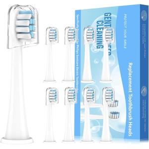 Replacement Toothbrush Heads Compatible with Philips Sonicare Electric Toothbrush, Replacement Brush Head for Replacement Heads C1 C2 G2 W 4100 HX6062/ 65 and More Philips Snap-on Handles (8 Count)