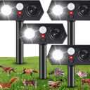 Sonic Racoon Fortress Pro IP65 Solar Ultrasonic Animal Repellent Outdoor Deer Repellent Devices Cat Deterrent Deer Alarms for Gardens with Motion Sensor&Light Rabbit Squirrel Skunk Dog Repeller(4)