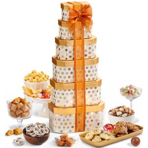 Broadway Basketeers Thank You Gift Tower  Gourmet Chocolate Cookies & Sweets Snack Tower  Thank You Gift Box for Clients, Teachers, Friends & Colleagues, Holiday, Thanksgiving  Kosher Snack Set