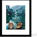 Hongkee 16x20 Frame, Black Wood Style - Display Posters 11 x 14 with Mat or 16x20 without Mat, Wall Mounting Horizontal and Vertical, 1 Pack