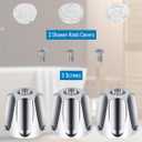 3Pcs Shower Knob Replacement Compatible with Price/Pfister Verve Tub Shower, Bathtub Faucet Handle Remodel Trim Kit Includes Hot/Cold/Diverter Knob & 3 Screws (Polished Chrome)