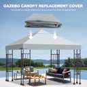 10x10 Gazebo Canopy Replacement Top, 300D High-Density Waterproof Single Layer Gazebo Cover with Heavy Duty Sun Shade Canopy, Folded UV Blocking Canopy Roof for Outdoor Patio Garden Tent Top (Gray)