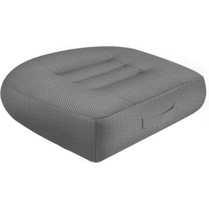 ESMING Car Booster Seat Cushion with Adjustable Height for Short Drivers, Tailbone Pain Relief, Breathable Mesh Memory Foam for Truck SUV Office Chair 15.7x15.7x4.7 Inches - Gray